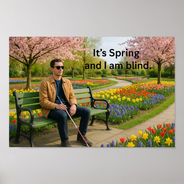 Inkluderande vårväggkonst, Blindmedvetenhetsträdgå Poster (Framsidan)