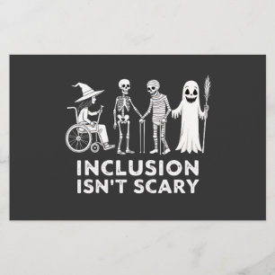 Inkludering är inte skrämmande Spooky Skeleton Tea Brevpapper