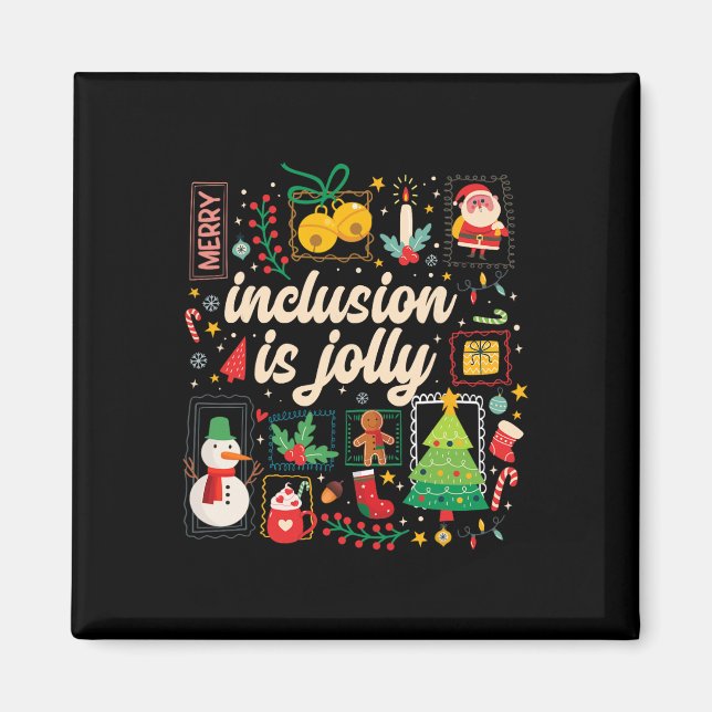 Inkludering Är Jolly Sped Lärare Jul Frimärke St Magnet (Framsidan)