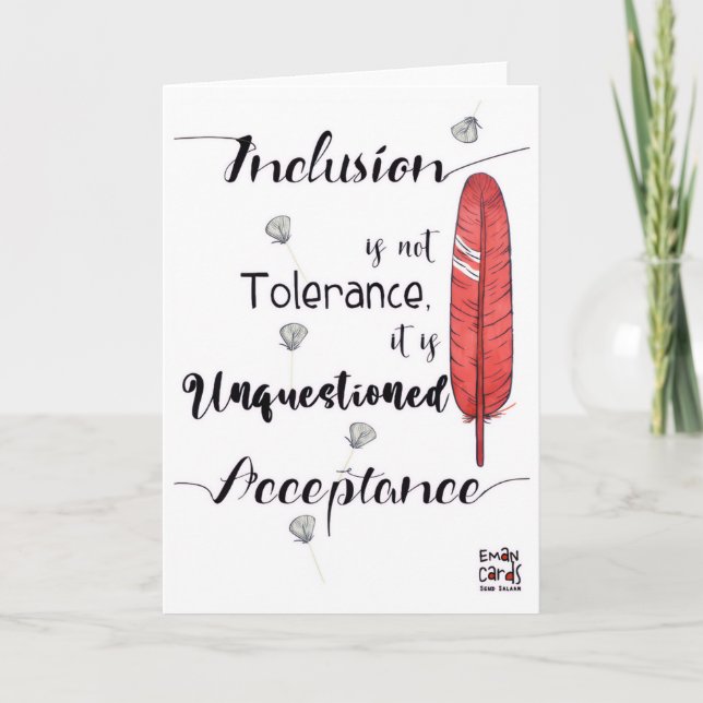 Inkludering betyder accept - Acceptans Kort (Framsida)