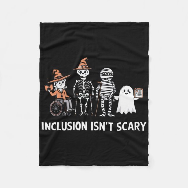 Inkluderingen är inte scary Slp Halloween Costume  Fleecefilt (Framsidan)