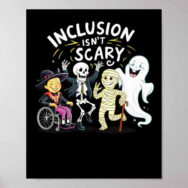 Inkluderingen är inte Scary Teacher Skeleton Ghost Poster (Framsidan)