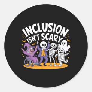 Inkluderingen är inte Scary Teacher Skeleton Ghost Runt Klistermärke