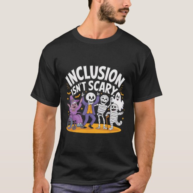 Inkluderingen är inte Scary Teacher Skeleton Ghost T Shirt (Framsida)