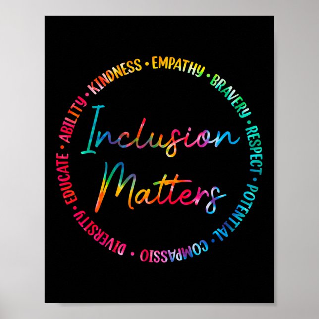 Inklusionsproblem Tie Dye Autism Awareness Sped T Poster (Framsidan)