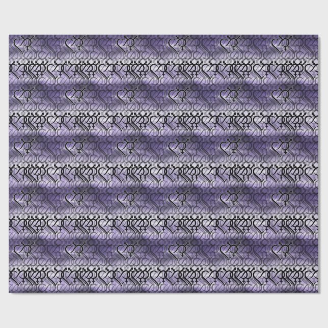 Inklusivitet och Kärlek-symbol Presentpapper (Platt)