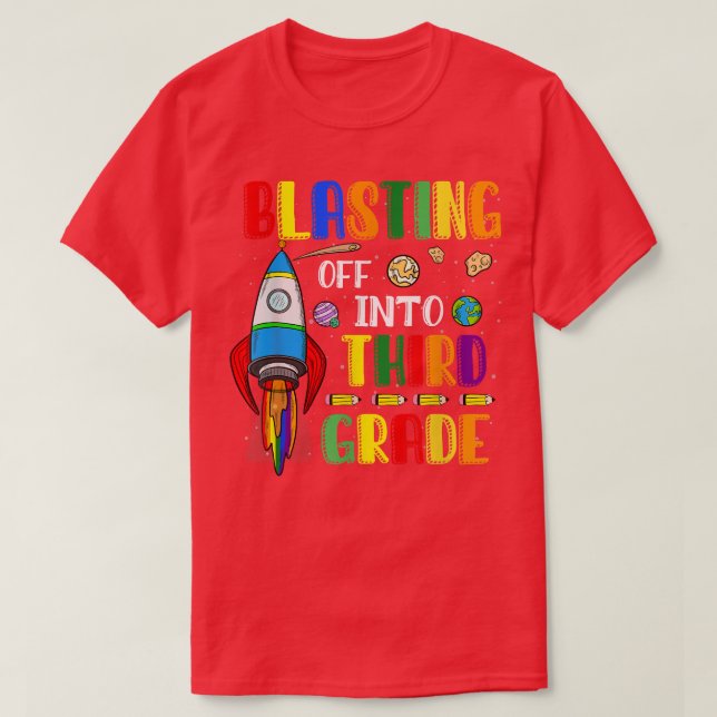 Inklustrande i tredje klass-brinnande Back to scho T Shirt (Design framsida)