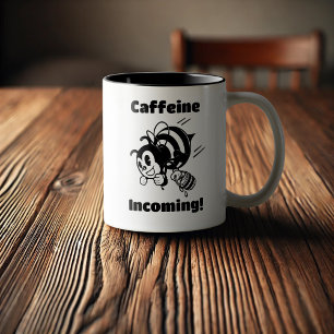 Inkommande koffein! Lustigt bin med Tecknaden Buie Två-Tonad Mugg