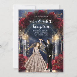 Inkommande mottagningskort Sangeet-inbjudningar Inbjudningar