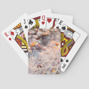 Inkommande surf och snigelskal på Sanibel Island Spel Kort