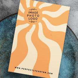 Inkomstkort för Retro sunburst swirst orange sol l Visitkort