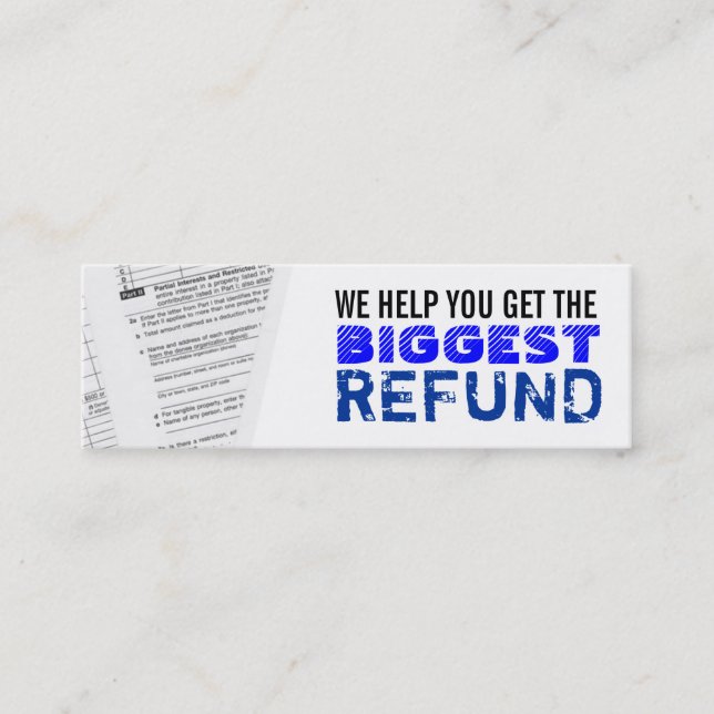 Inkomstskattsmalavisitkortar Mini Visitkort (Framsida)