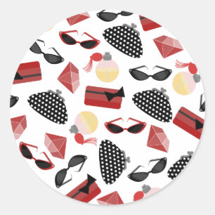 Inköp av rött och svart bränsle och solglasögon runt klistermärke