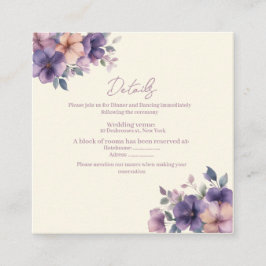 Inköp, rosa blommor på Bröllop-inhägnadskort Tilläggskort