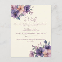 Inköp, rosa blommor på Bröllop-inhägnadskort Tilläggskort