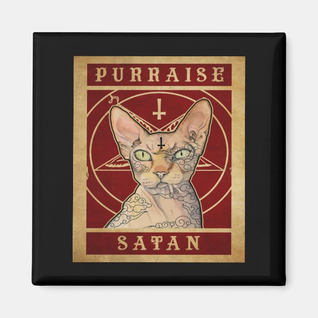 Inköp Satan Sphynx Cat Magnet (Framsidan)