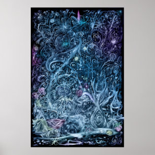 Inkopreala blommor poster