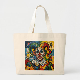 Inköpsväska med clownporträtt i Picassostil Jumbo Tygkasse