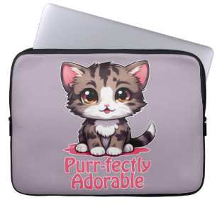 Inköpt-fullkomligt välkommen Chibi Kawaii Kitten p Laptop Fodral