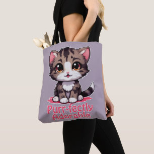 Inköpt-fullkomligt välkommen Chibi Kawaii Kitten p Tygkasse