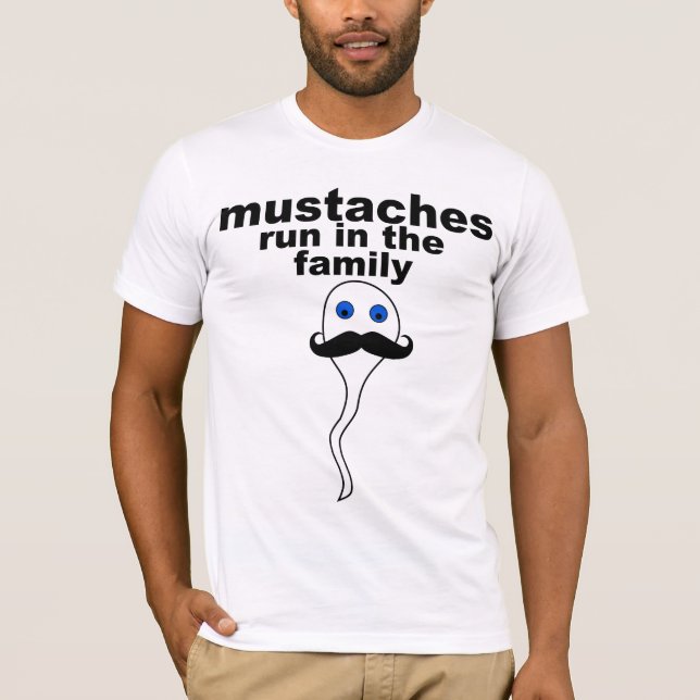 inkörda mustascher familjen tee shirt (Framsida)