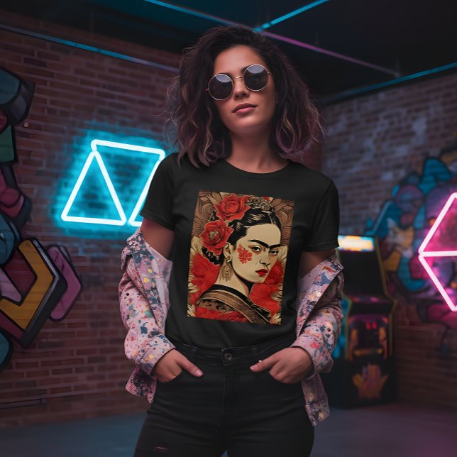 InkPunk Frida Kahlo T-Shirt - fet och konisk (Skapare uppladdad)