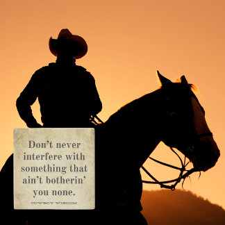 Inkräkta inte | Södra citat | Cowboy Wisdom Stenunderlägg