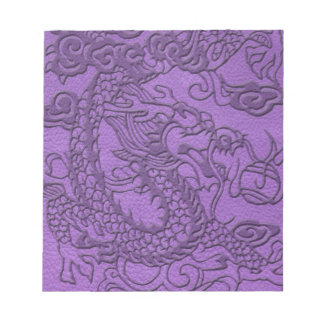 Inkräktad dragon på Lila läderutskrift Anteckningsblock