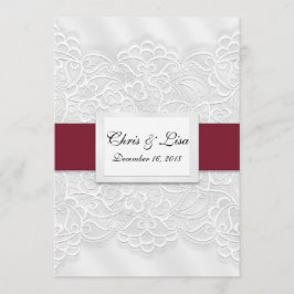 Inkräktad Snöre Deep Red Bible Scripture Bröllop 5 Inbjudningar