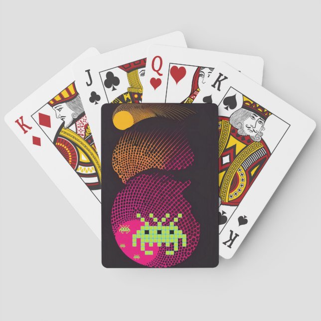 Inkräktande rymdkungar casinokort (Baksidan)