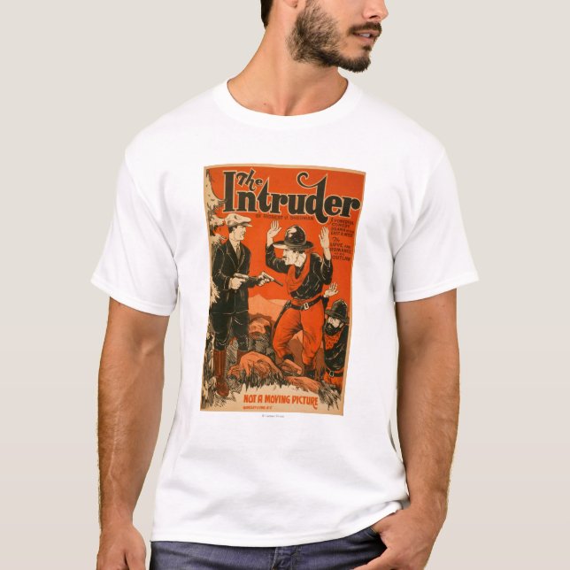 Inkräktaren - western Cowboykomediscenisk Tee Shirt (Framsida)