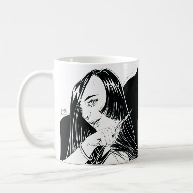 Inktober 2018 Dag 24 - Ett djärvt drag Kaffemugg (Vänster)