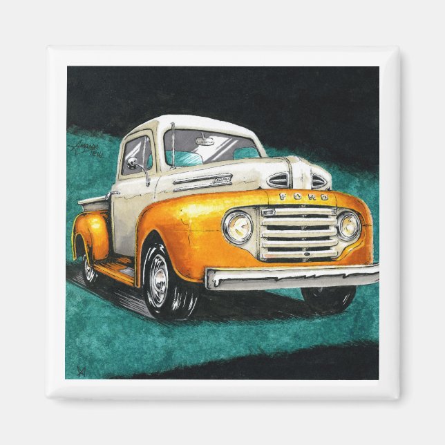 Inktober 2018 Day 16 - Classic 1950s Lastbil Magnet (Framsidan)