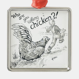 Inktober 2018 Day 5 - Chicken Chase Julgransprydnad Metall