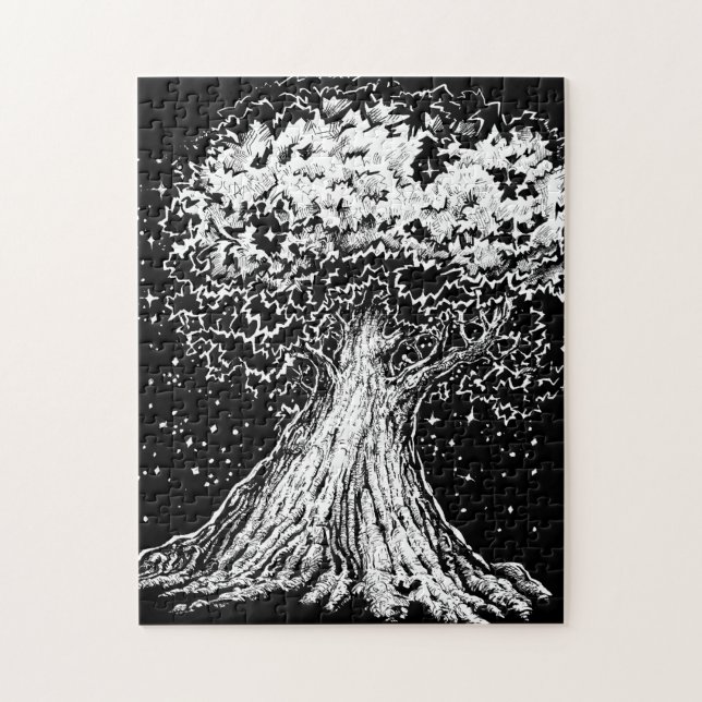 Inktober 2018 Day 8 - Starry Träd Pussel (Vertikal)