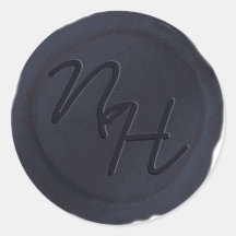 Inkuvertmärke för blå Vax-Initialer-kuvert