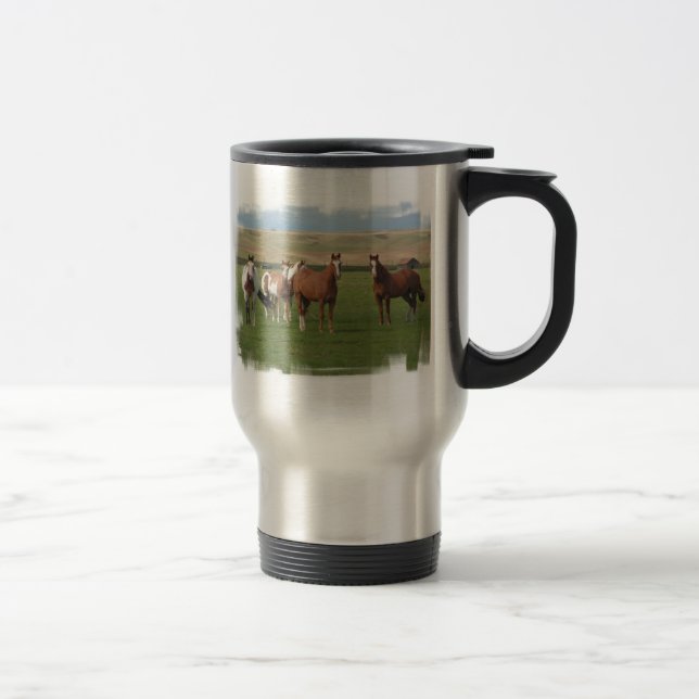 Inkvartera den rostfria travel mug för hästflocken resemugg (Höger)