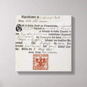 Inkvartera i det civila kupongen, 1759 canvastryck