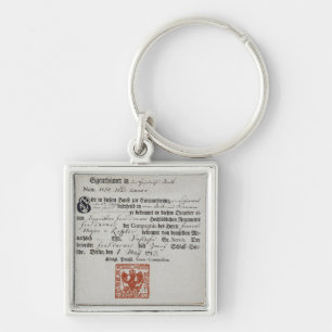 Inkvartera i det civila kupongen, 1759 fyrkantig silverfärgad nyckelring