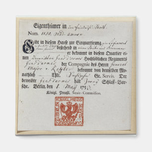 Inkvartera i det civila kupongen, 1759 magnet