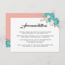 Inkvarteren elegant Blåa blommor Bröllop Tilläggskort