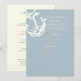 Inkvarteren Guld Anchor Nautical Bröllop Inbjudningar