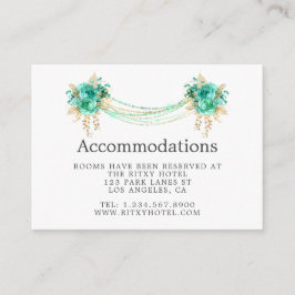 Inkvarteren Mint & Guld Blommigt Ljus Bröllop Tilläggskort