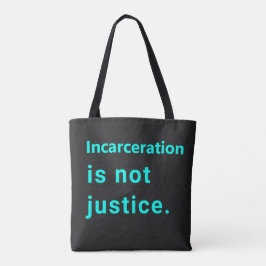 Inkvartering är inte Justice Blue and Black Tote Tygkasse