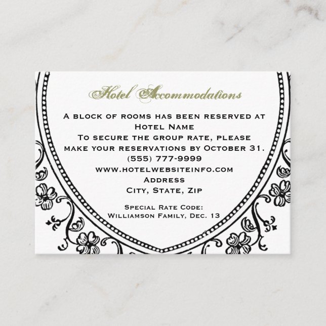 Inkvartering av antique Heart Hotel-kort Tilläggskort (Framsida)