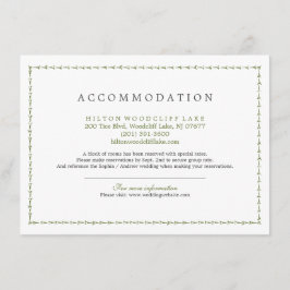 Inkvartering av elegant klassisk vintage bröllop tilläggskort