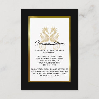 Inkvartering av sjöhästar Bröllop vid elegant Guld Tilläggskort