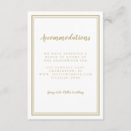 Inkvartering - enkel Chic Guld-detalj Bröllop Tilläggskort