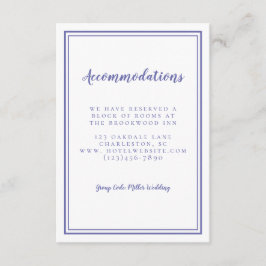 Inkvartering - enkel periwinkle Detail Bröllop Tilläggskort