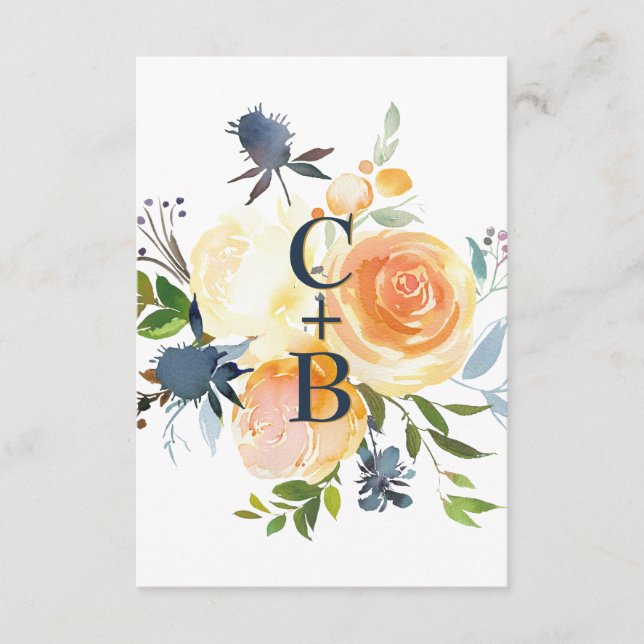 Inkvartering i Blommigten Bröllop i vattenfärgen v Tilläggskort (Framsida)